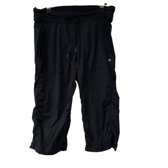 LULULEMON Dance Studio Crop Pants BLACK Capri Drawstring Yoga Women’s Size 6 - Picture 1 of 8